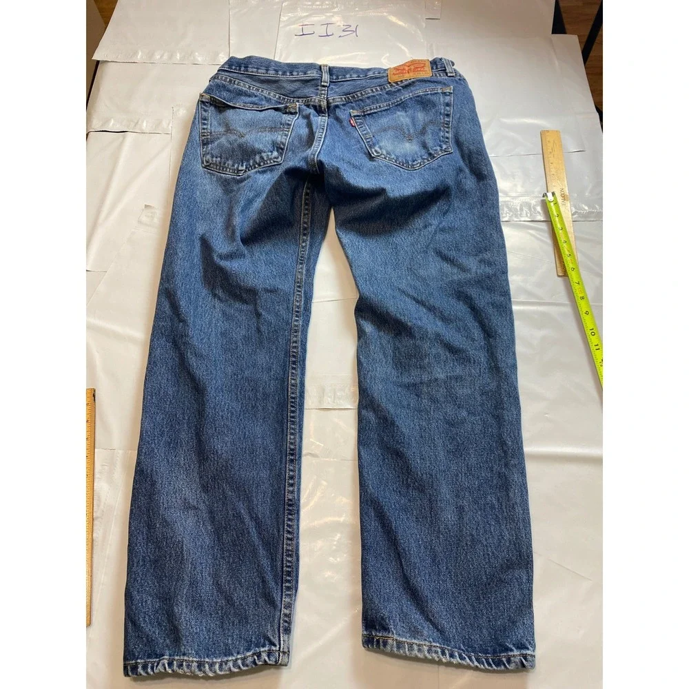 Levis Mens‎ Jeans 31x28 Blue Denim Relaxed Fit Straight Leg Faded